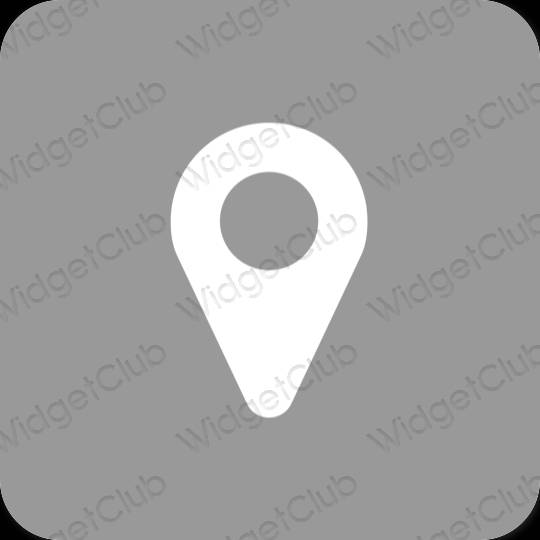 Estetisk grå Map app ikoner