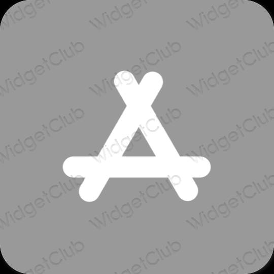 Esztétika szürke AppStore alkalmazás ikonok