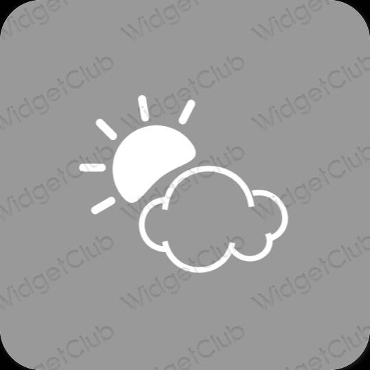 Estetický šedá Weather ikony aplikací
