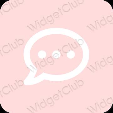 Estetisk pastell rosa LINE app ikoner