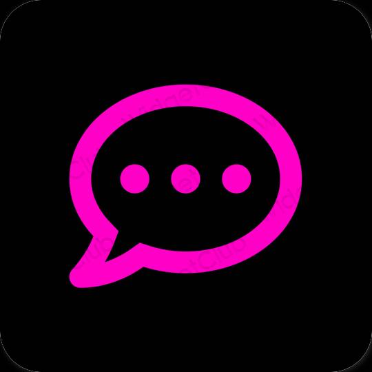 Æstetisk sort Messages app ikoner
