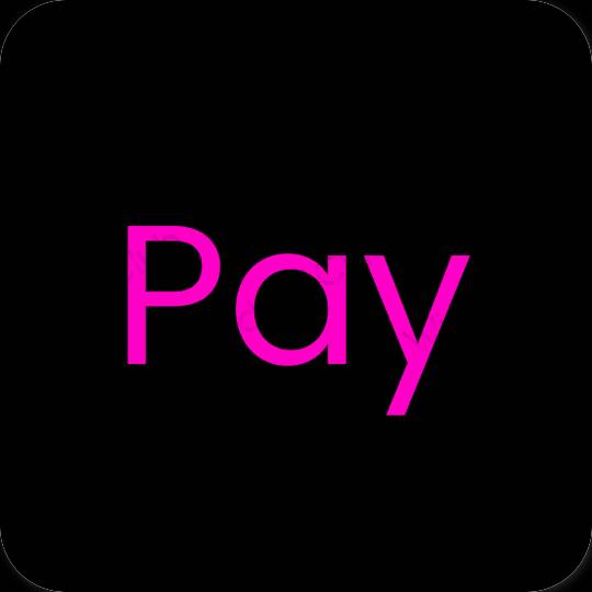 Estetický Černá PayPay ikony aplikací