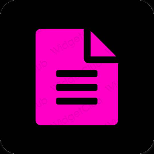 جمالي النيون الوردي Google أيقونات التطبيق