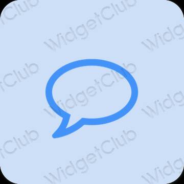Esthétique bleu pastel Messages icônes d'application