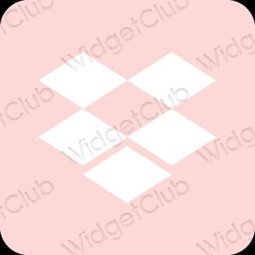 Esthétique rose pastel Dropbox icônes d'application