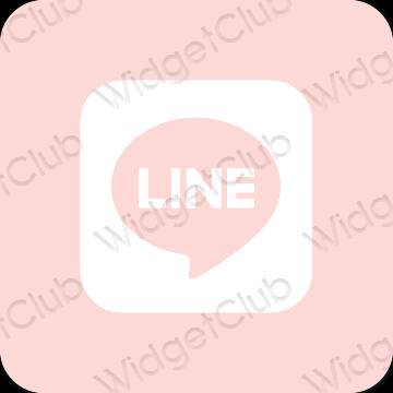 សោភ័ណ ពណ៌ផ្កាឈូក pastel LINE រូបតំណាងកម្មវិធី