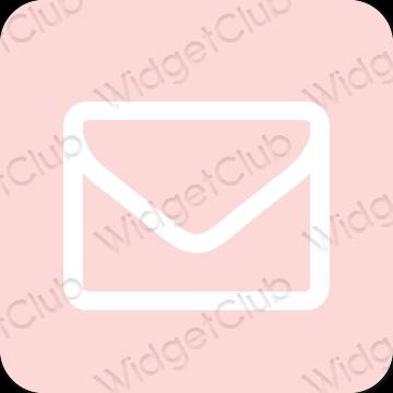 Estetické pastelovo ružová Mail ikony aplikácií