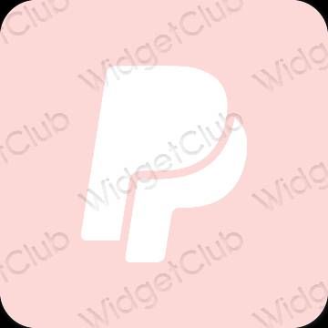 Estetický pastelově růžová Paypal ikony aplikací