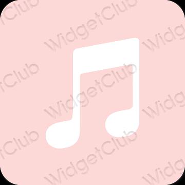 Естетичен пастелно розово Apple Music икони на приложения