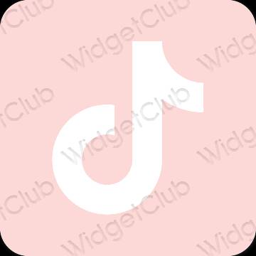 Estetis merah muda pastel TikTok ikon aplikasi
