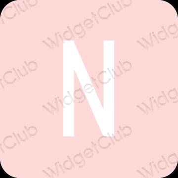 Estetski pastelno ružičasta Netflix ikone aplikacija