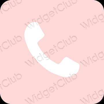 Thẩm mỹ màu hồng nhạt Phone biểu tượng ứng dụng