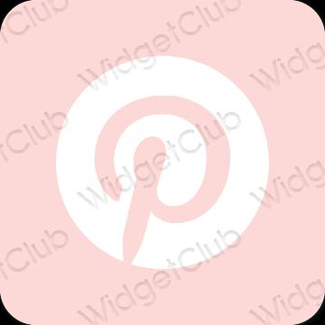 Estetický pastelově růžová Pinterest ikony aplikací