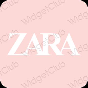 Estetski pastelno ružičasta ZARA ikone aplikacija