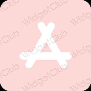 Estetik merah jambu pastel AppStore ikon aplikasi