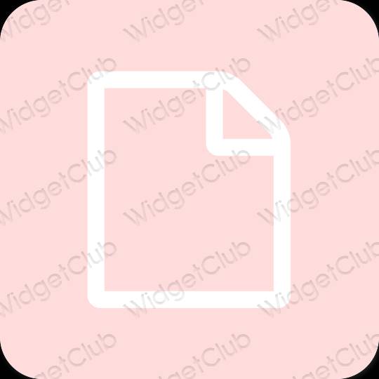 Estetyka pastelowy róż Files ikony aplikacji