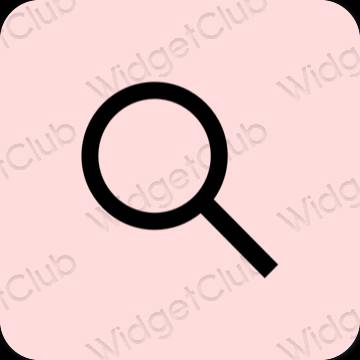 Stijlvol pastelroze Safari app-pictogrammen