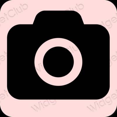 Αισθητικός ροζ Camera εικονίδια εφαρμογών