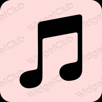 审美的 柔和的粉红色 Music 应用程序图标