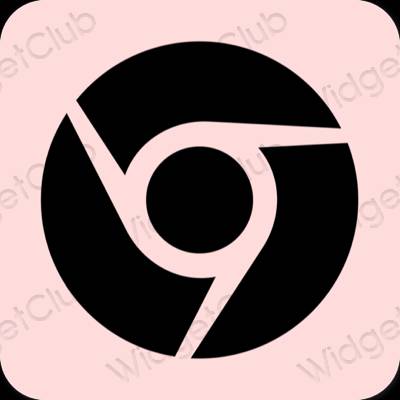 Estético rosa Chrome iconos de aplicaciones