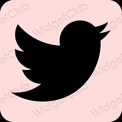 Esztétika rózsaszín Twitter alkalmazás ikonok