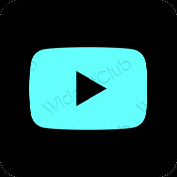 Estetinis mėlyna Youtube programėlių piktogramos