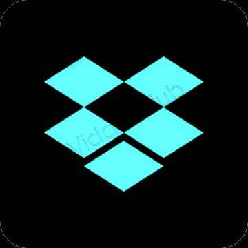 Ästhetisch Schwarz Dropbox App-Symbole