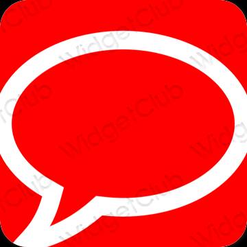 Aesthetic red Messages app icons