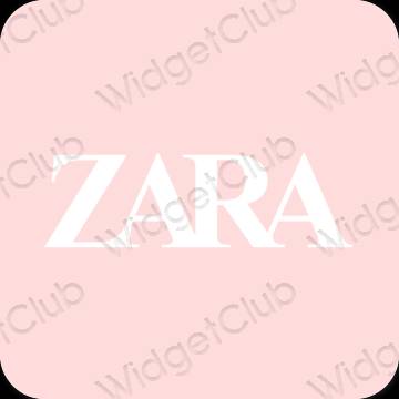 Ესთეტიური პასტელი ვარდისფერი ZARA აპლიკაციის ხატები