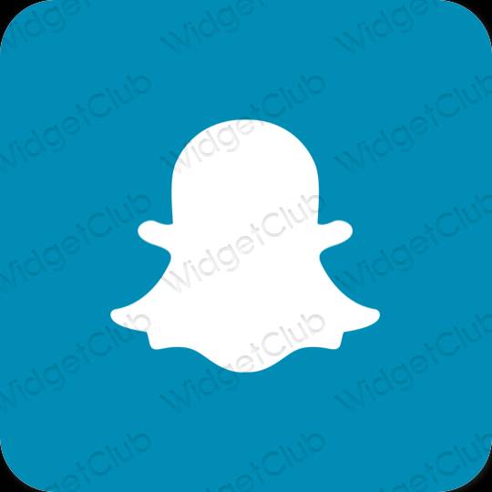 Estetisk neonblå snapchat app ikoner