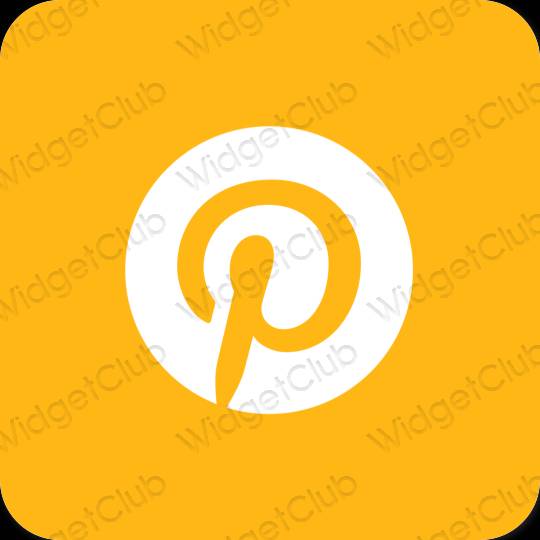 Ästhetisch Orange Pinterest App-Symbole
