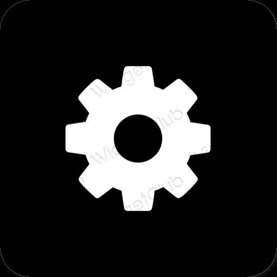 미적인 검은색 Settings 앱 아이콘