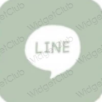 Estetik hijau LINE ikon aplikasi