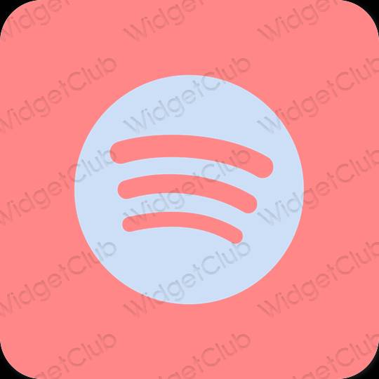 Estetik merah jambu Spotify ikon aplikasi