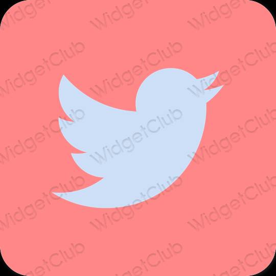 Αισθητικός ροζ Twitter εικονίδια εφαρμογών