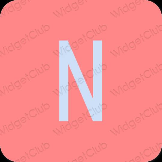 Esthétique rose Netflix icônes d'application