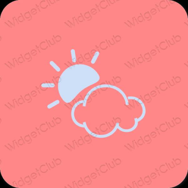 Естетичний рожевий Weather значки програм