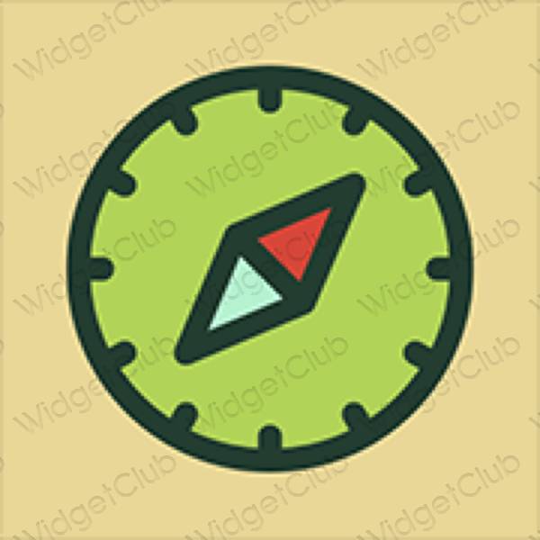 Estetis kuning Safari ikon aplikasi