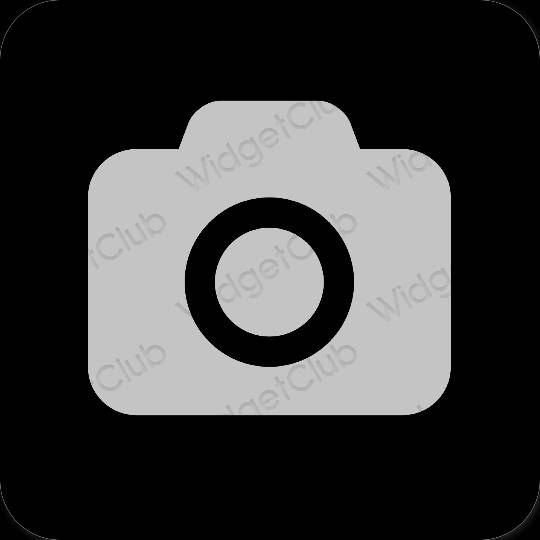 Esztétika szürke Camera alkalmazás ikonok