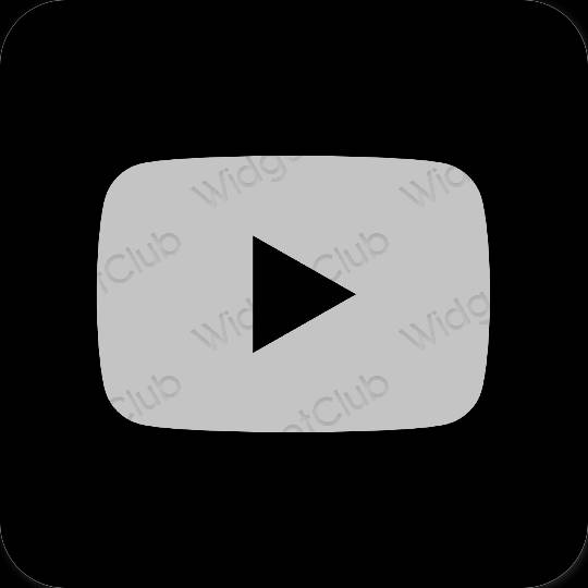 Estetinis pilka Youtube programėlių piktogramos