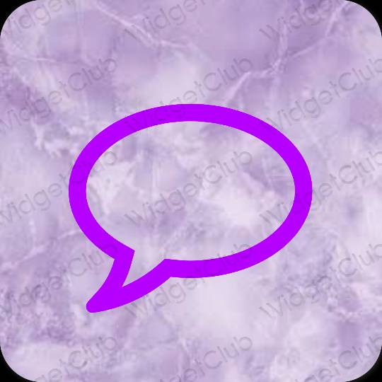 Estetický neonově růžová Messages ikony aplikací