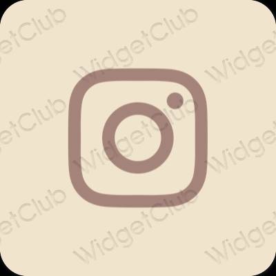 Stijlvol beige Instagram app-pictogrammen