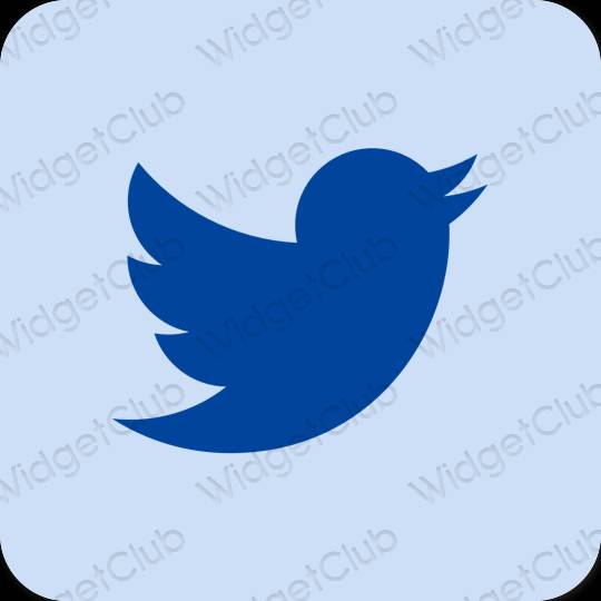 Estetico blu pastello Twitter icone dell'app