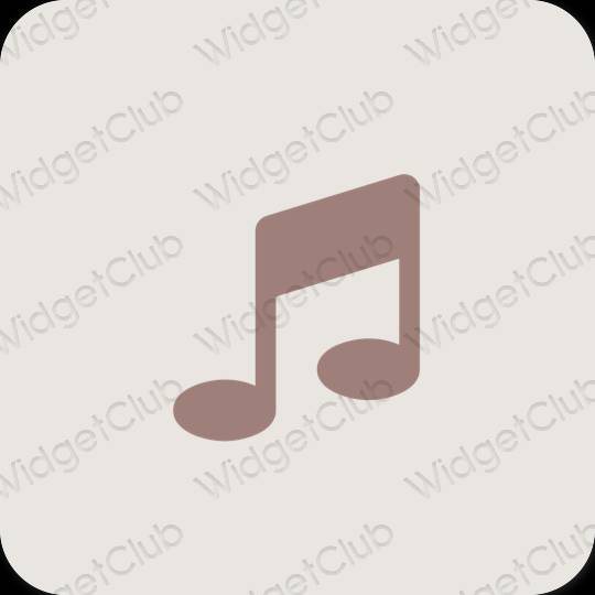 Estético bege Music ícones de aplicativos