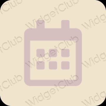 Estetický béžový Calendar ikony aplikací