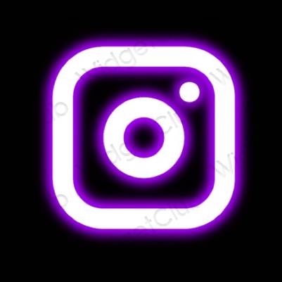 Ästhetisch Schwarz Instagram App-Symbole
