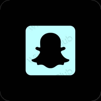 Estetsko Črna snapchat ikone aplikacij
