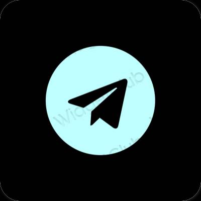Ესთეტიური შავი Telegram აპლიკაციის ხატები