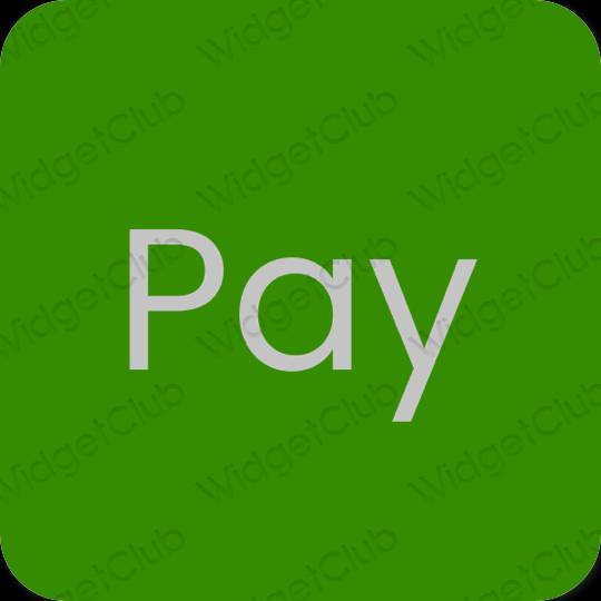 Естетичний зелений PayPay значки програм