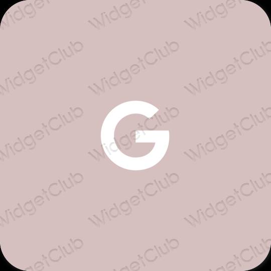 Stijlvol pastelroze Google app-pictogrammen
